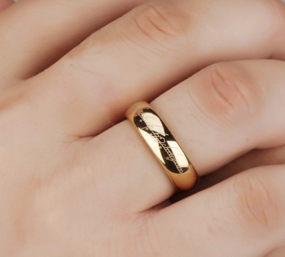 Alianca Simples Ouro Lord Of The Rings