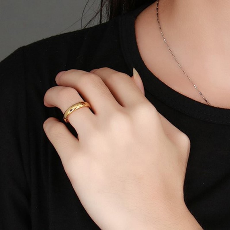 Alianças Tungstenio banhada a ouro tradicional 4mm | Alianças de Aço